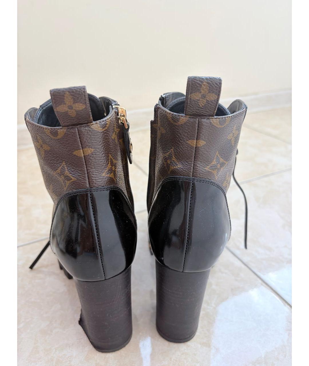 LOUIS VUITTON Коричневые кожаные ботильоны, фото 4