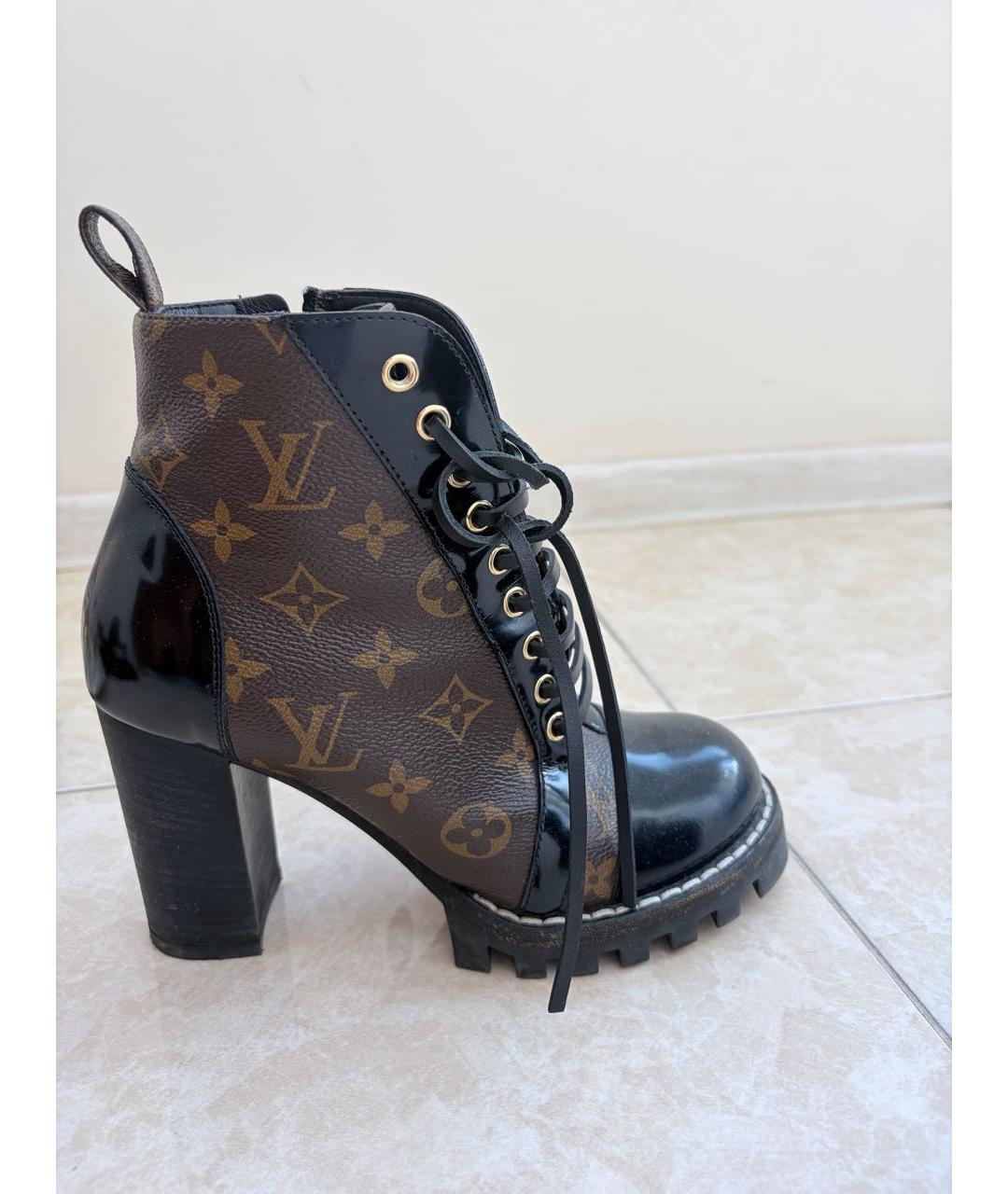 LOUIS VUITTON Коричневые кожаные ботильоны, фото 5