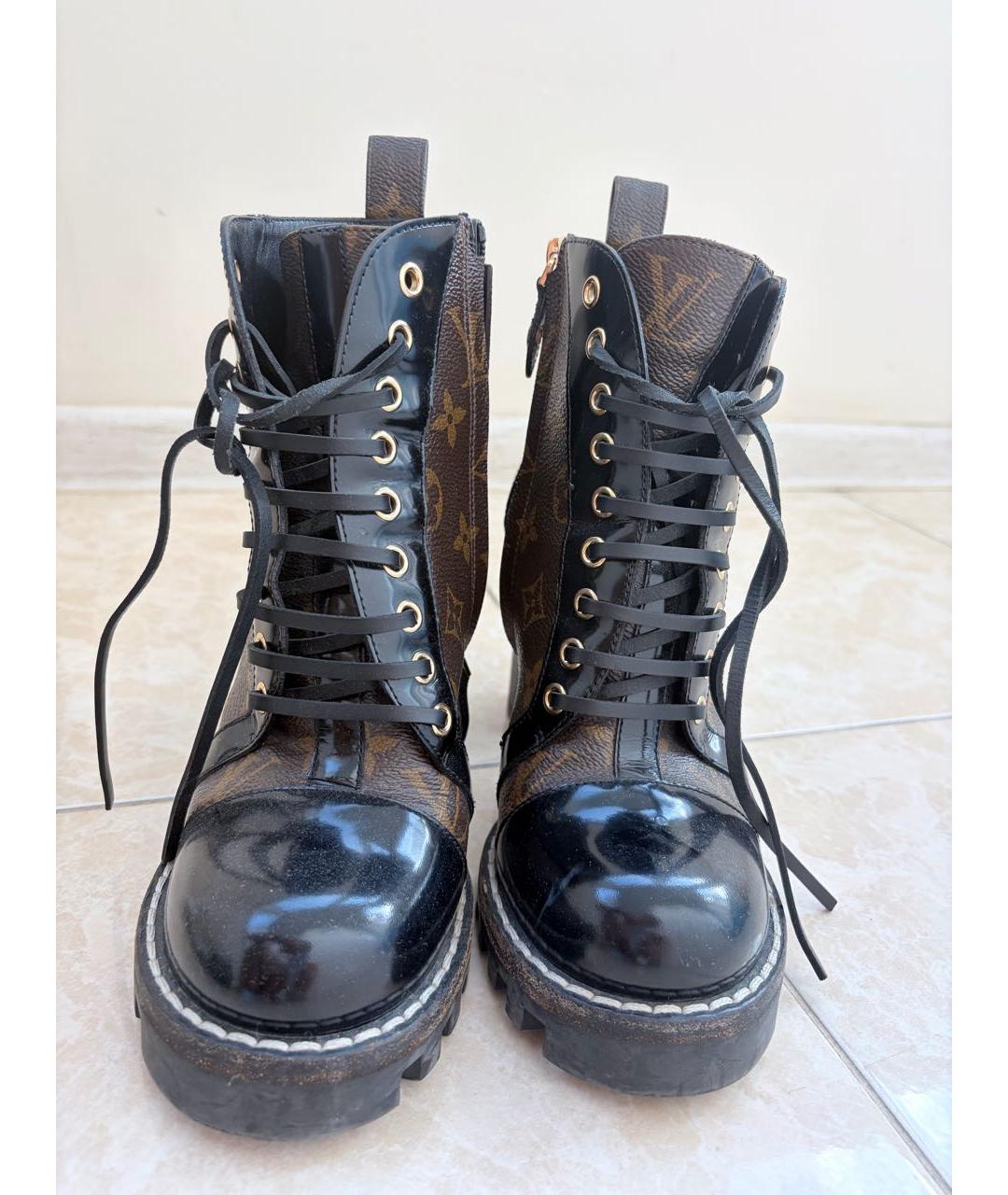 LOUIS VUITTON Коричневые кожаные ботильоны, фото 2