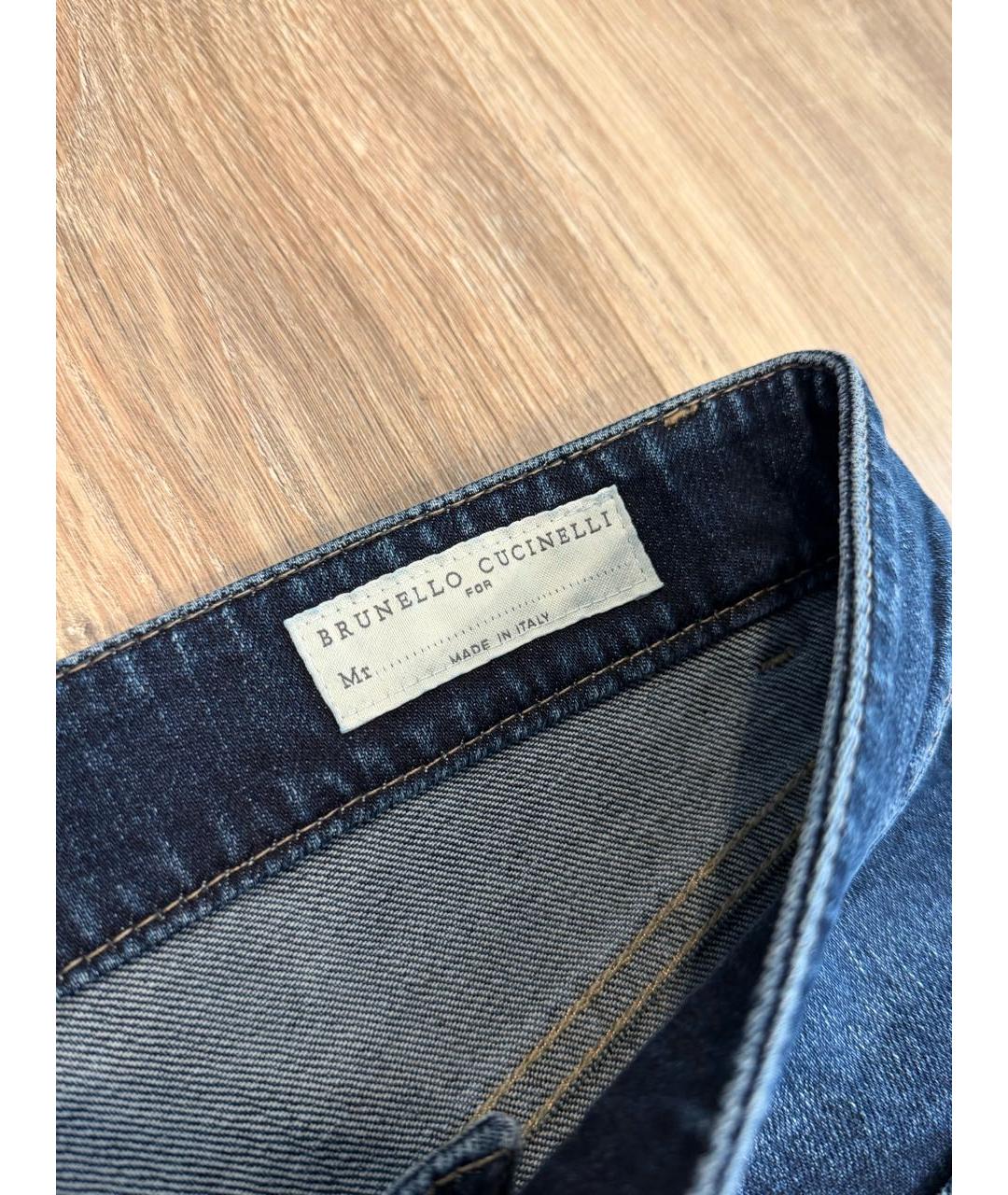 BRUNELLO CUCINELLI Темно-синие прямые джинсы, фото 3