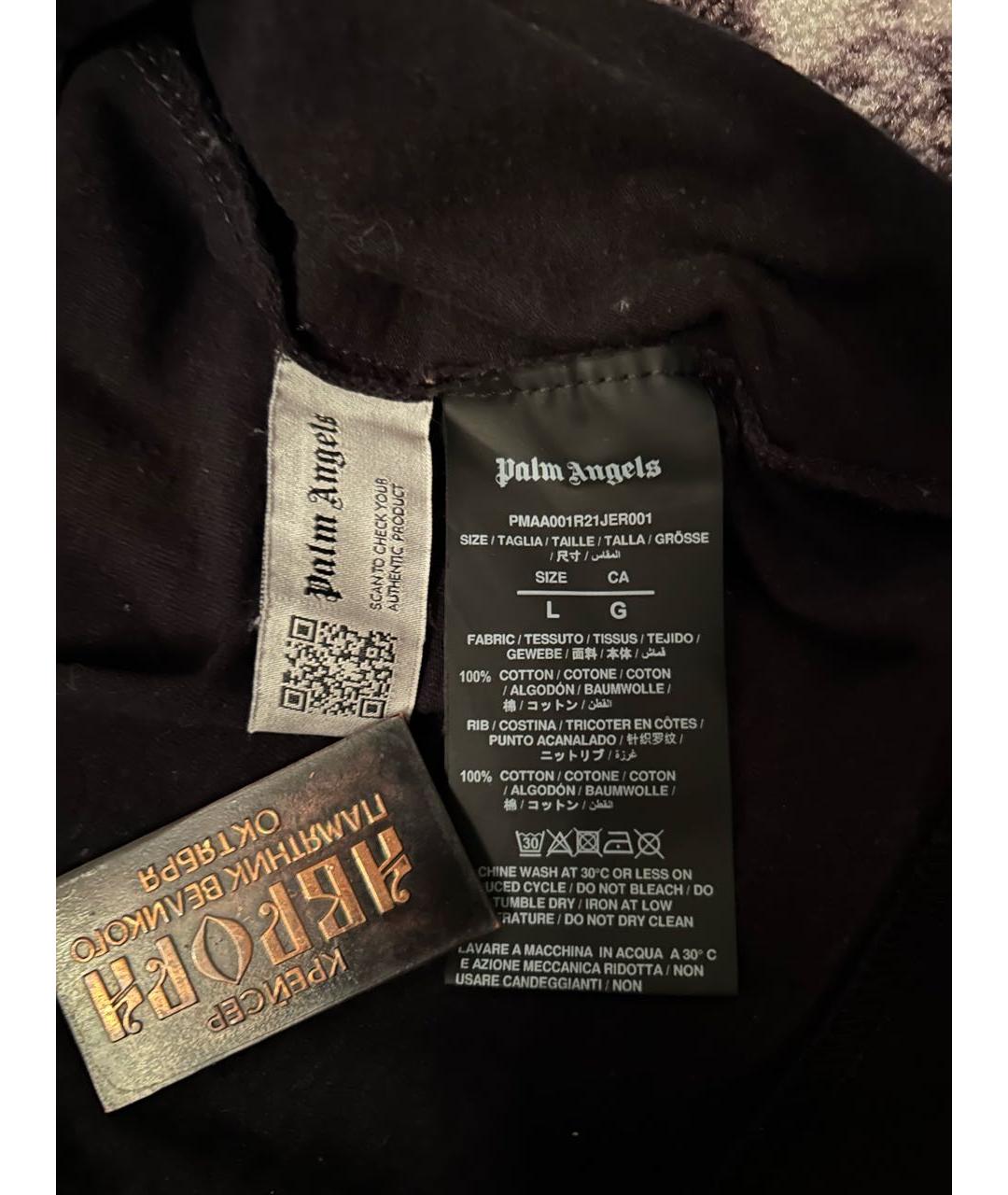 PALM ANGELS Черная хлопковая футболка, фото 5