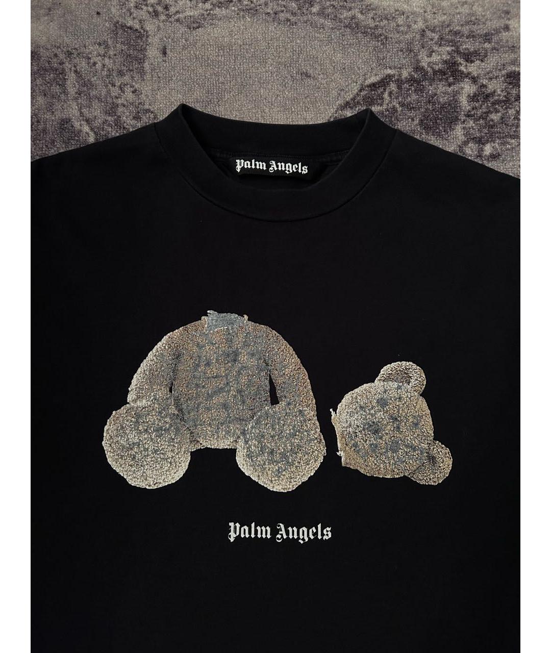 PALM ANGELS Черная хлопковая футболка, фото 2