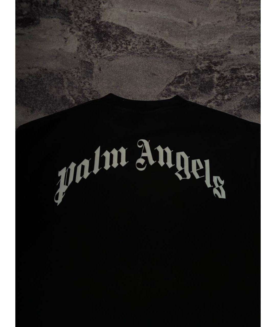 PALM ANGELS Черная хлопковая футболка, фото 4