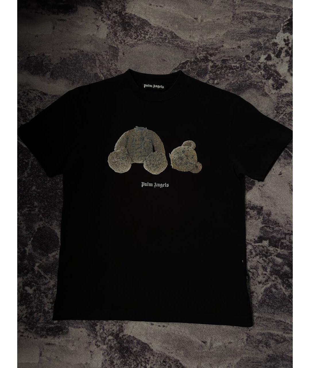 PALM ANGELS Черная хлопковая футболка, фото 6