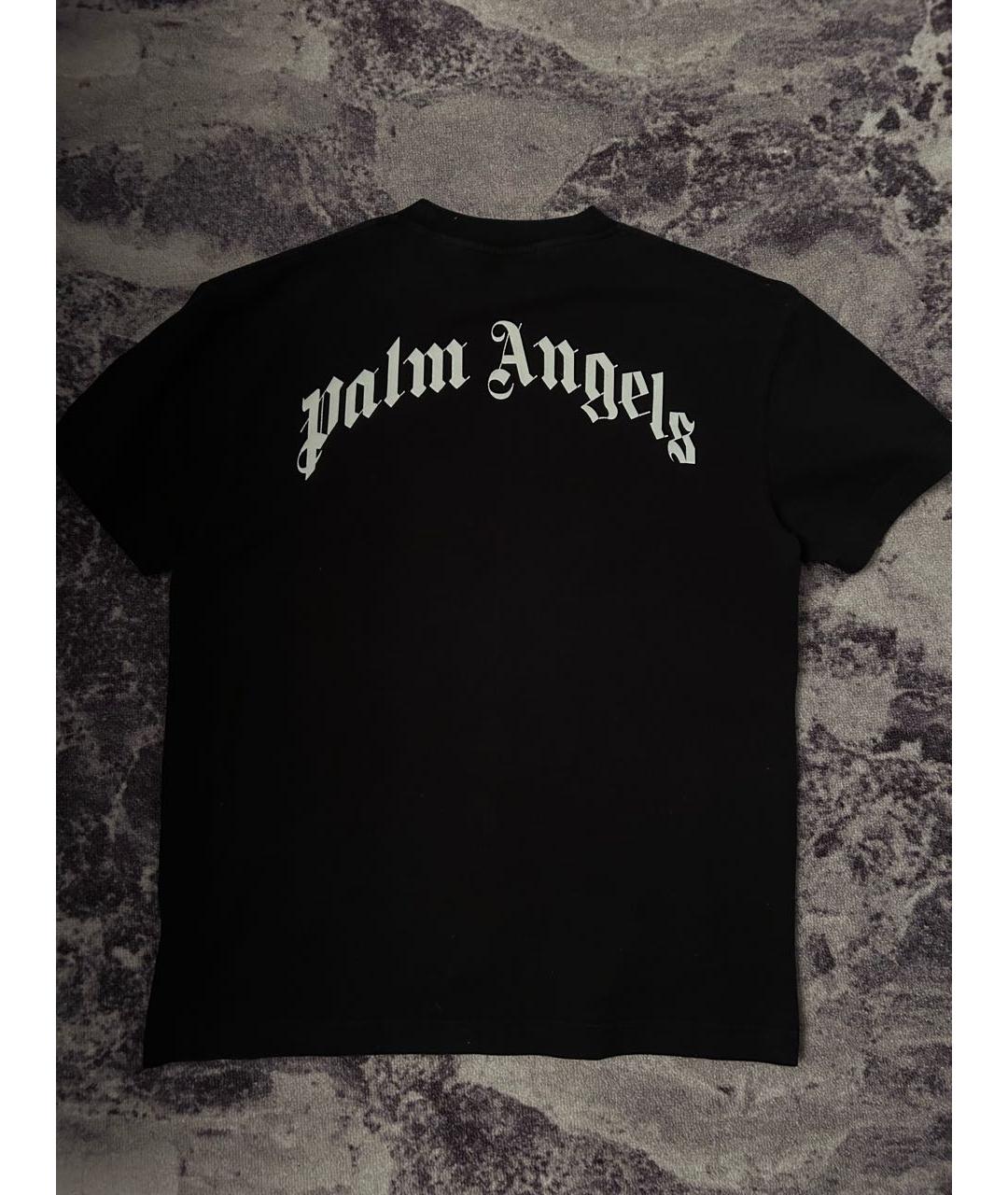 PALM ANGELS Черная хлопковая футболка, фото 3