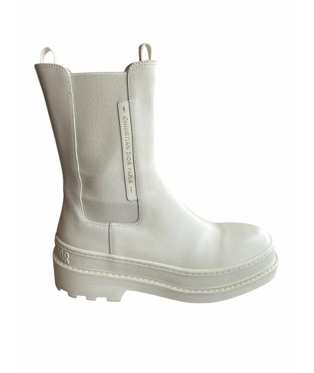 CHRISTIAN DIOR Бежевые кожаные полусапоги, фото 1