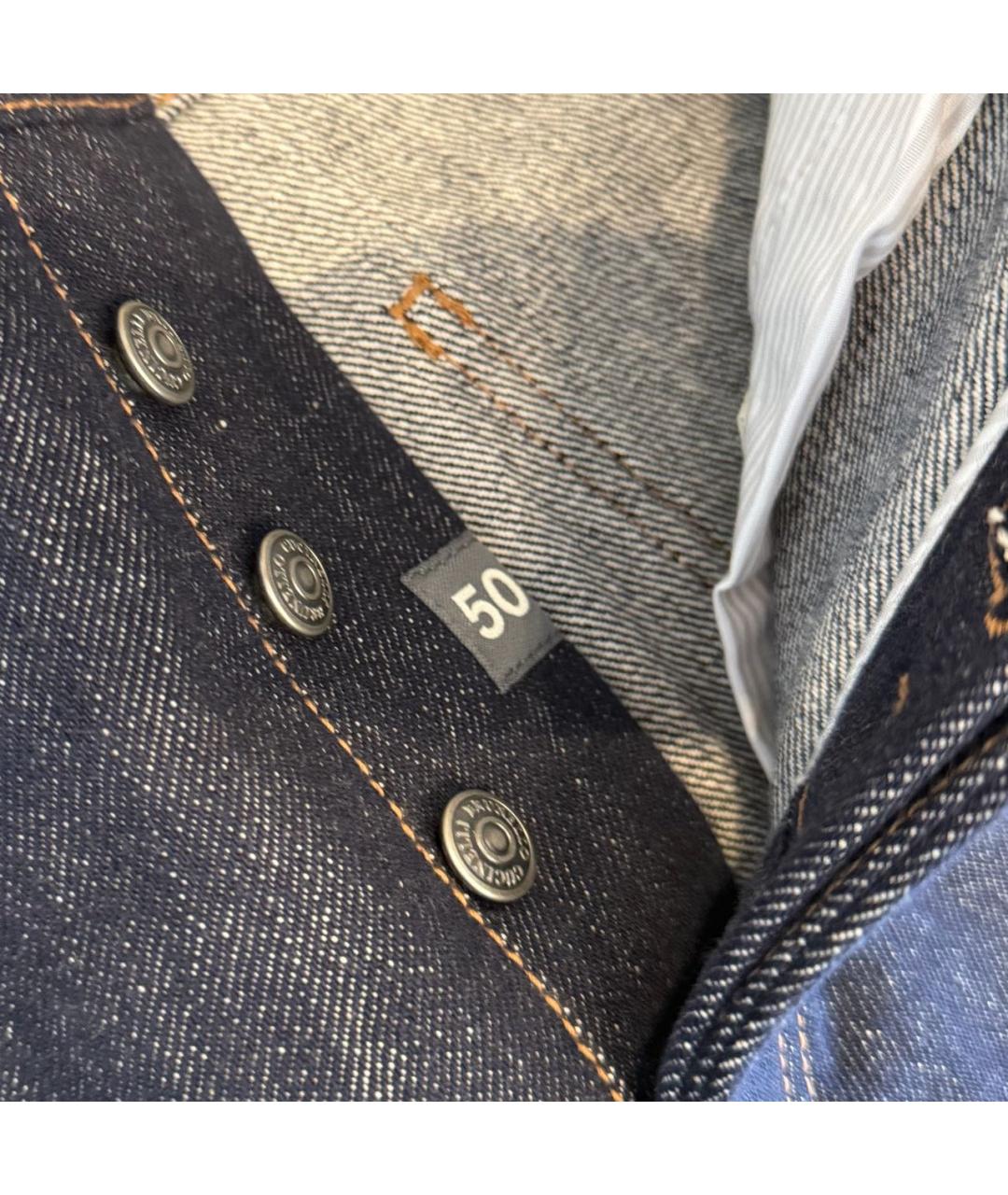 BRUNELLO CUCINELLI Темно-синие прямые джинсы, фото 5