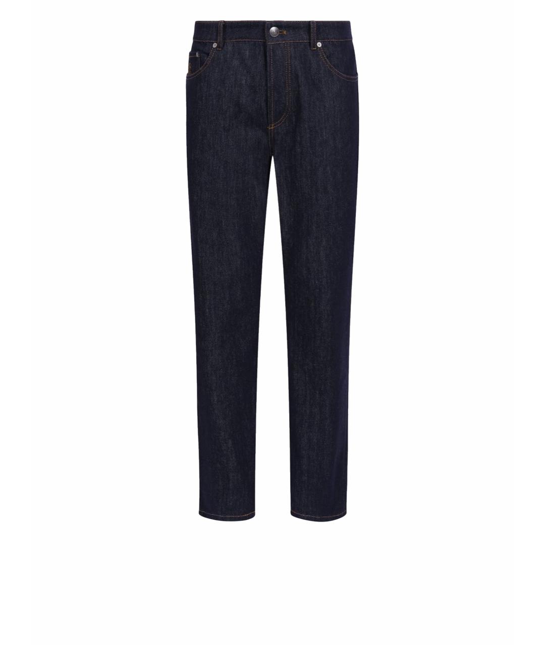 BRUNELLO CUCINELLI Темно-синие прямые джинсы, фото 9