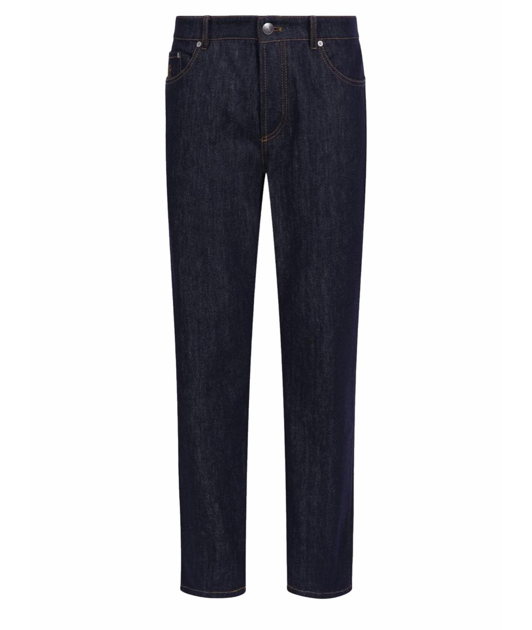 BRUNELLO CUCINELLI Темно-синие прямые джинсы, фото 1