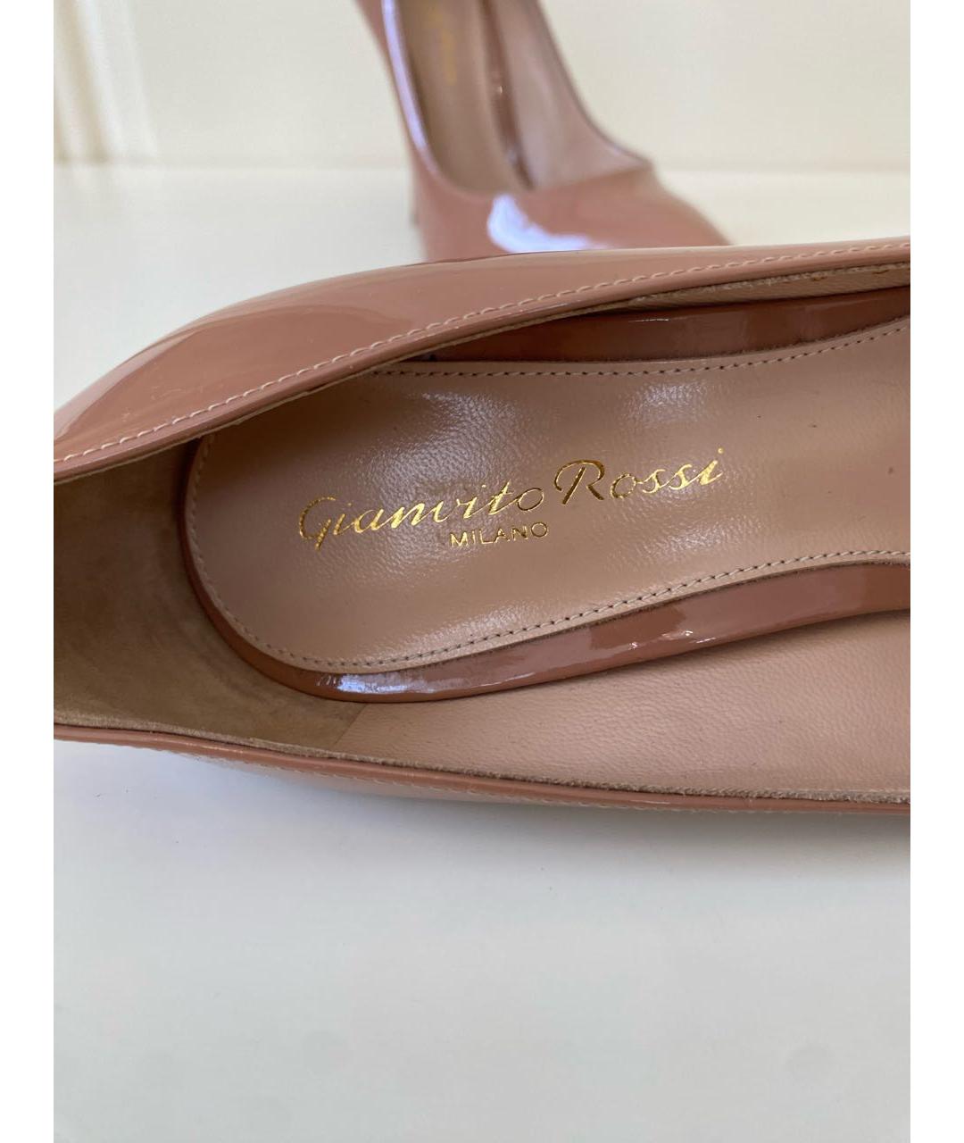 GIANVITO ROSSI Бежевые туфли из лакированной кожи, фото 8