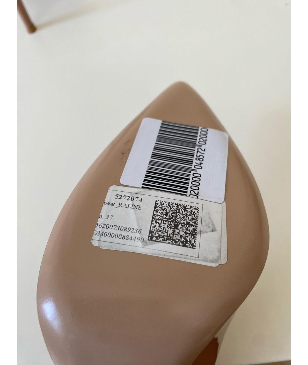 GIANVITO ROSSI Бежевые туфли из лакированной кожи, фото 5