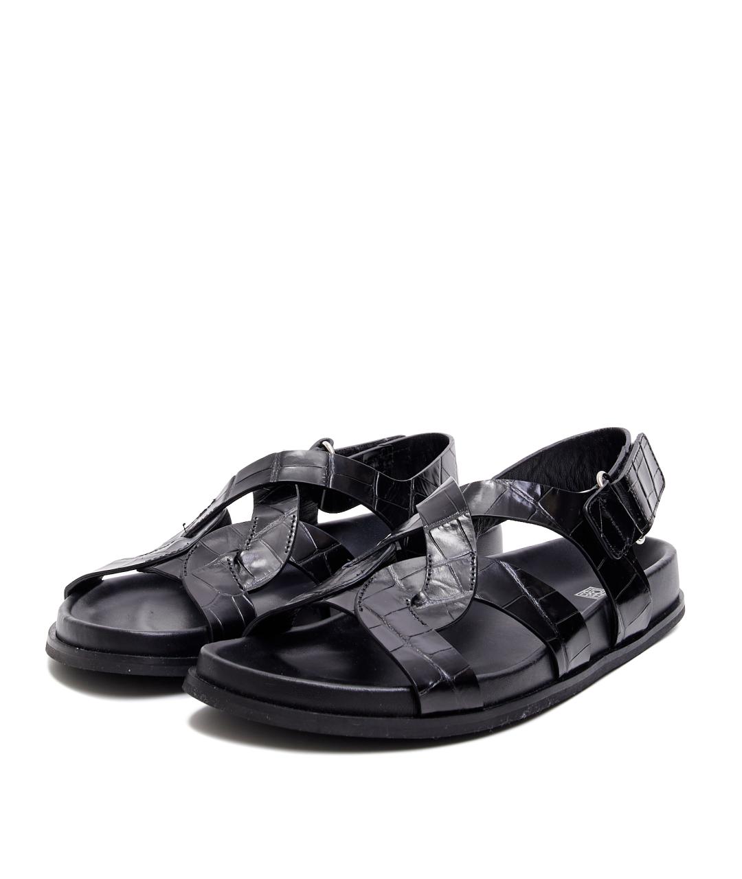 TOTEME Черные кожаные шлепанцы, фото 2