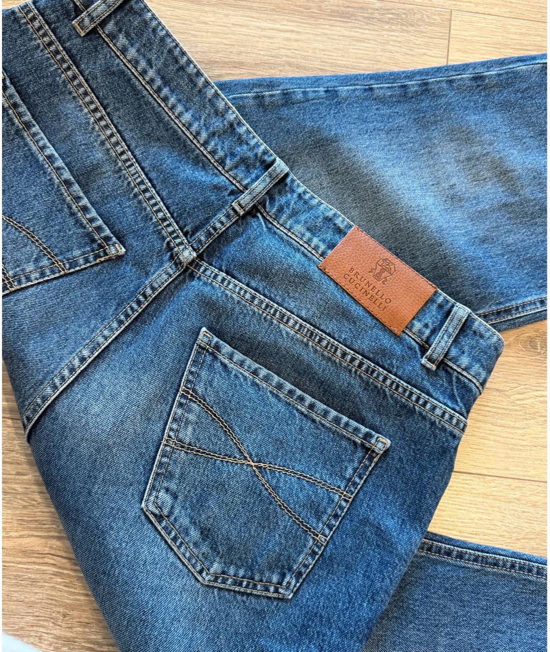 BRUNELLO CUCINELLI Синие прямые джинсы, фото 7