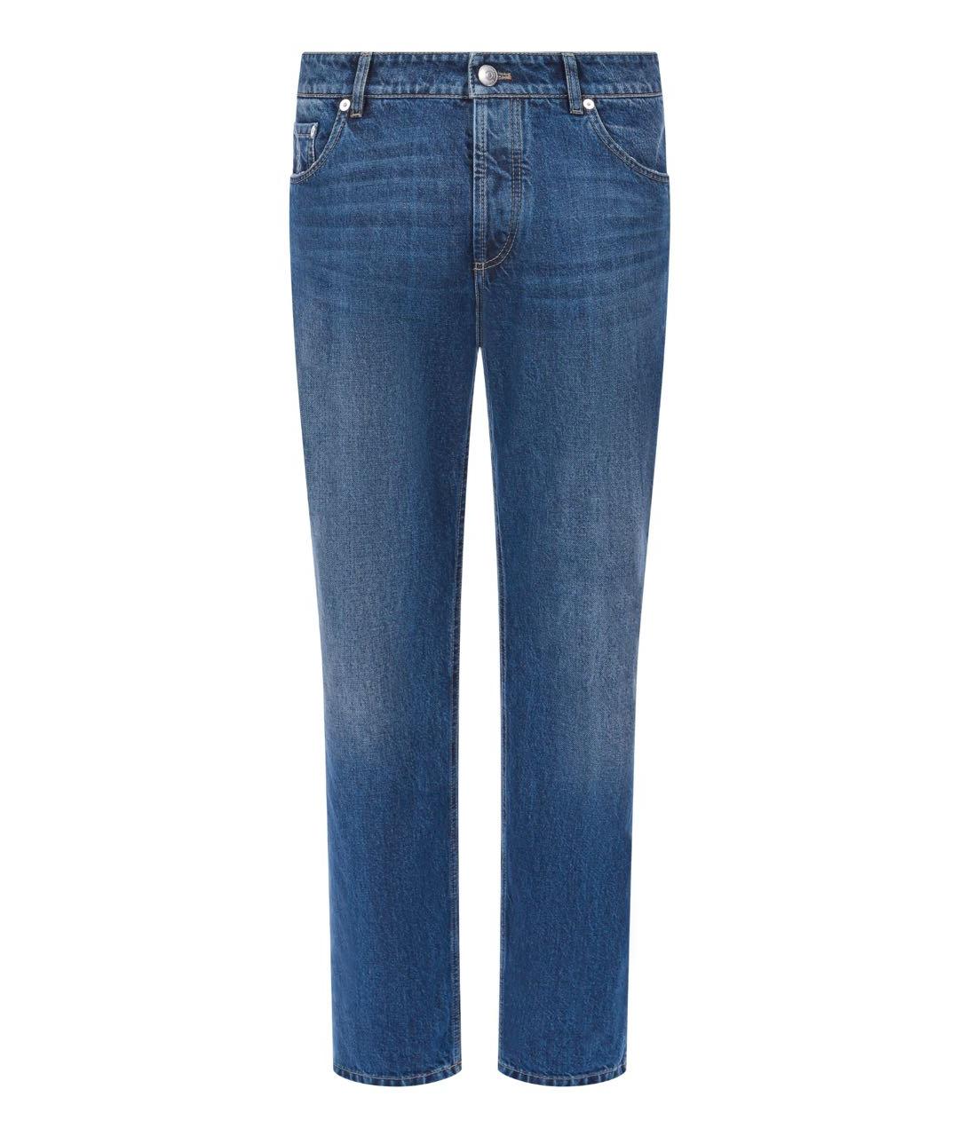 BRUNELLO CUCINELLI Синие прямые джинсы, фото 8