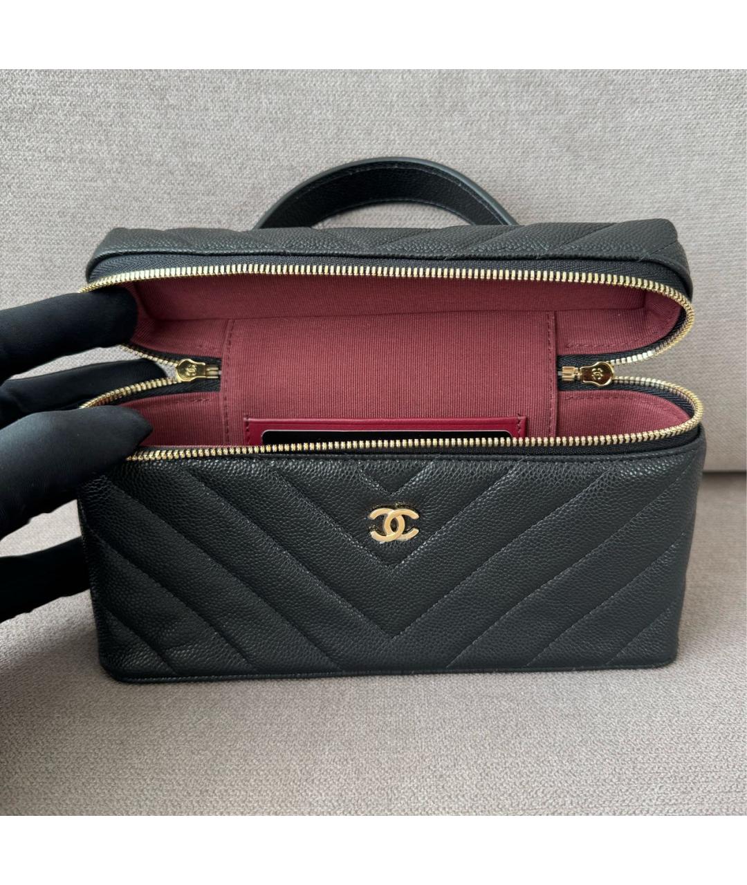 CHANEL Черная кожаная сумка через плечо, фото 6