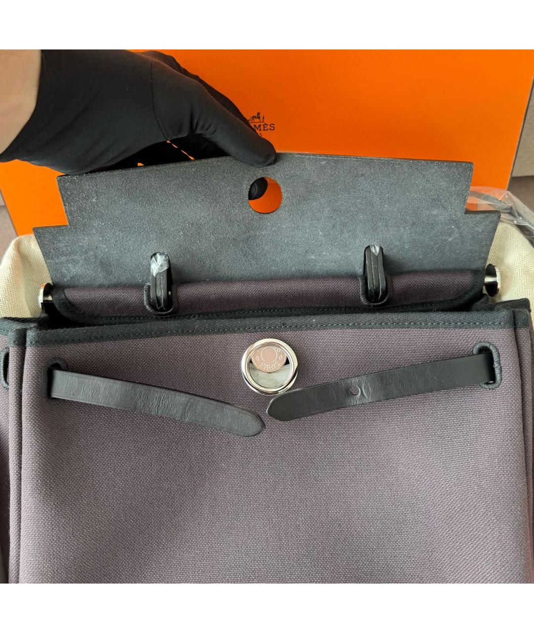 HERMES Фиолетовая кожаная сумка через плечо, фото 4