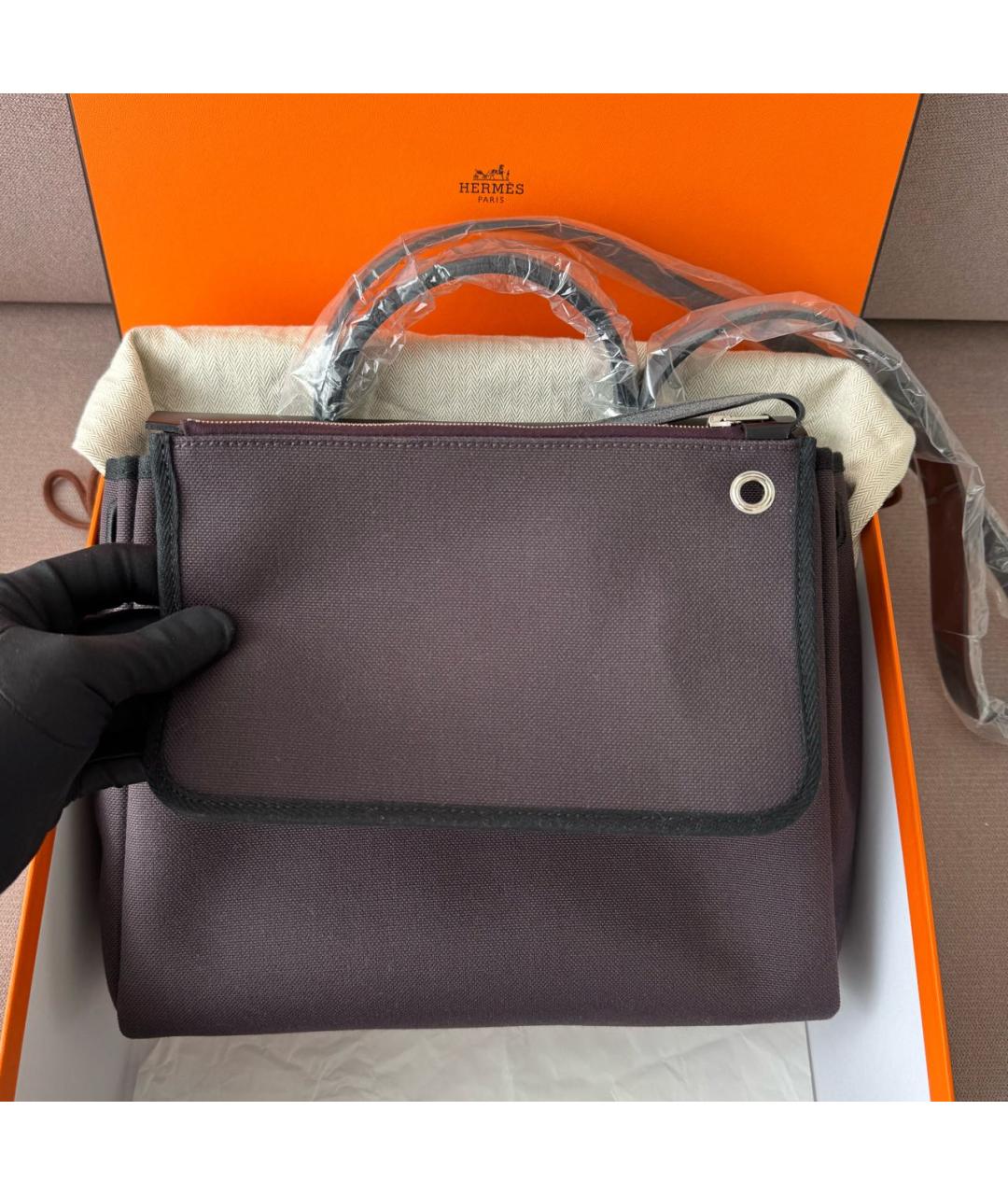 HERMES Фиолетовая кожаная сумка через плечо, фото 5