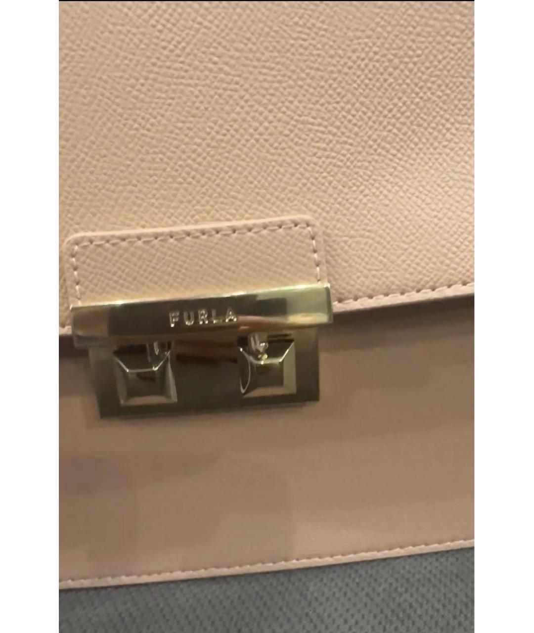 FURLA Бежевая кожаная сумка через плечо, фото 2