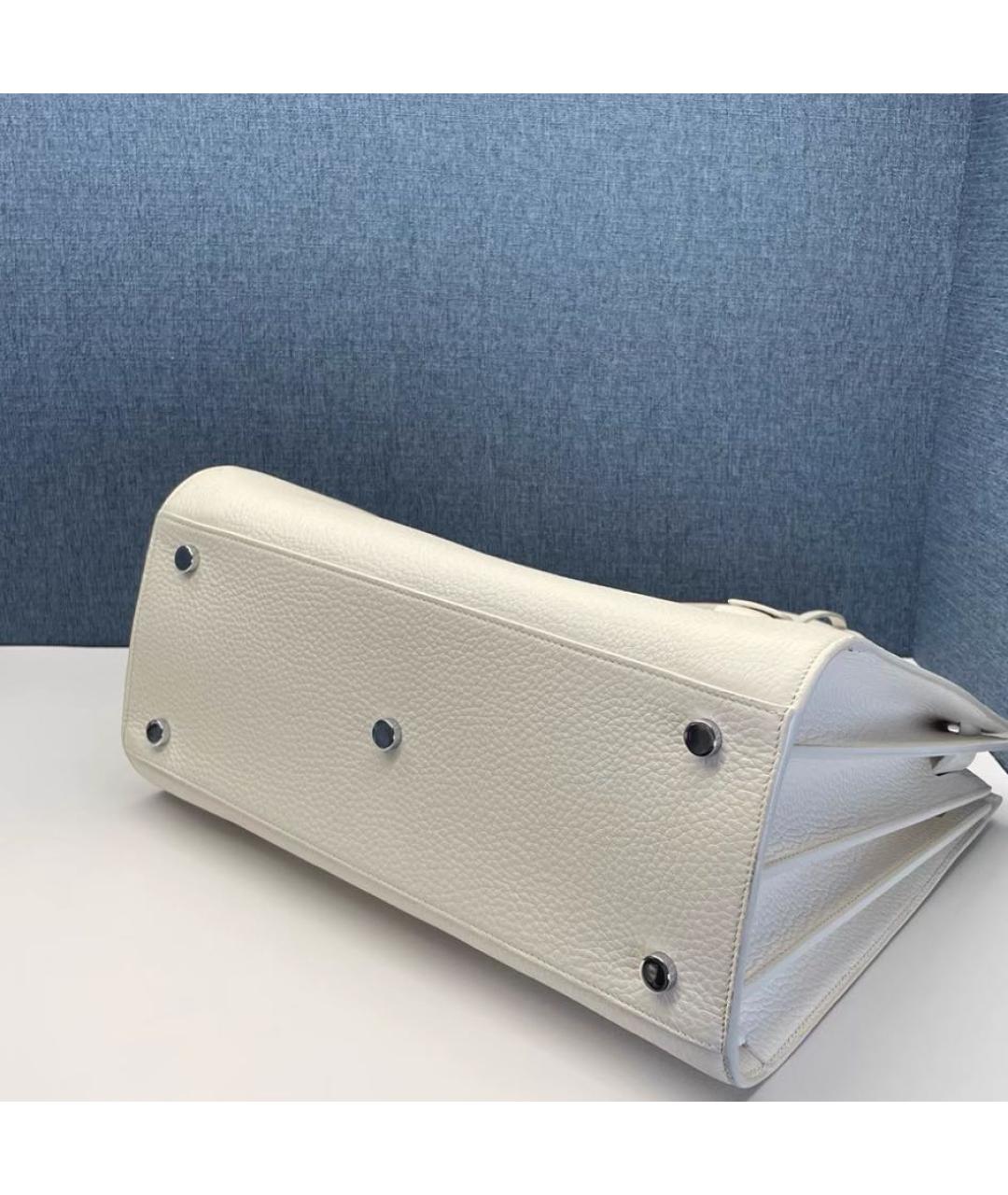 SAINT LAURENT Белая кожаная сумка тоут, фото 5