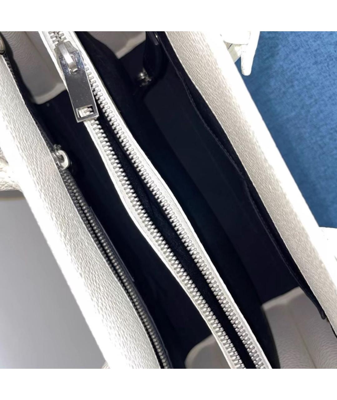 SAINT LAURENT Белая кожаная сумка тоут, фото 6