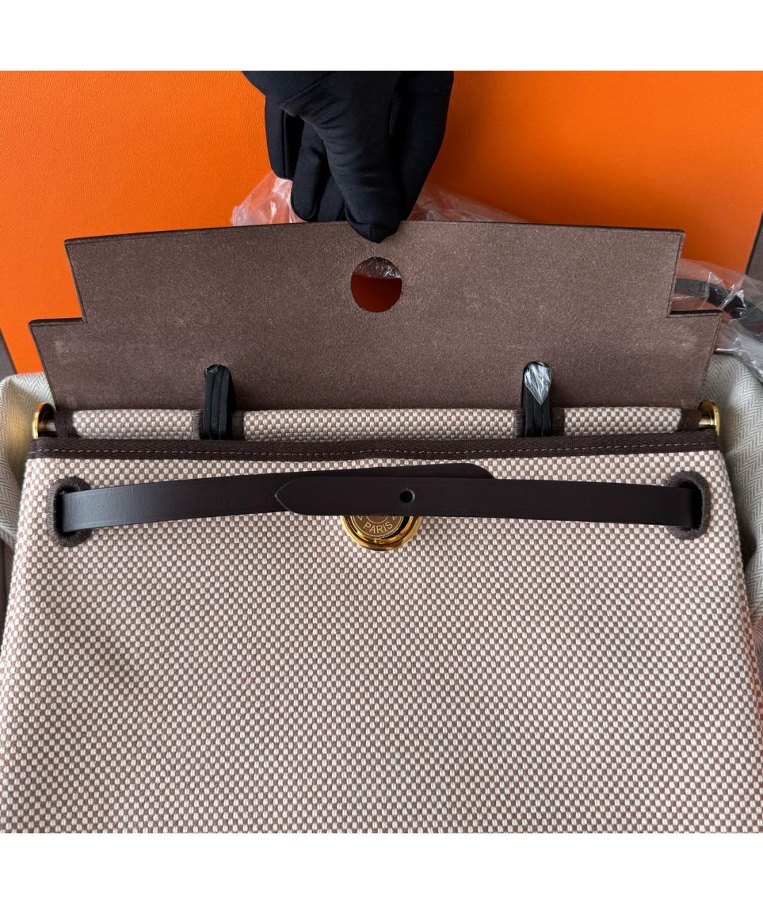 HERMES Коричневая кожаная сумка через плечо, фото 4