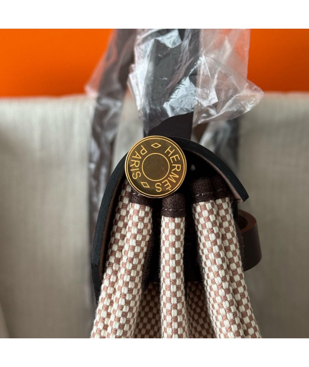 HERMES Коричневая кожаная сумка через плечо, фото 6