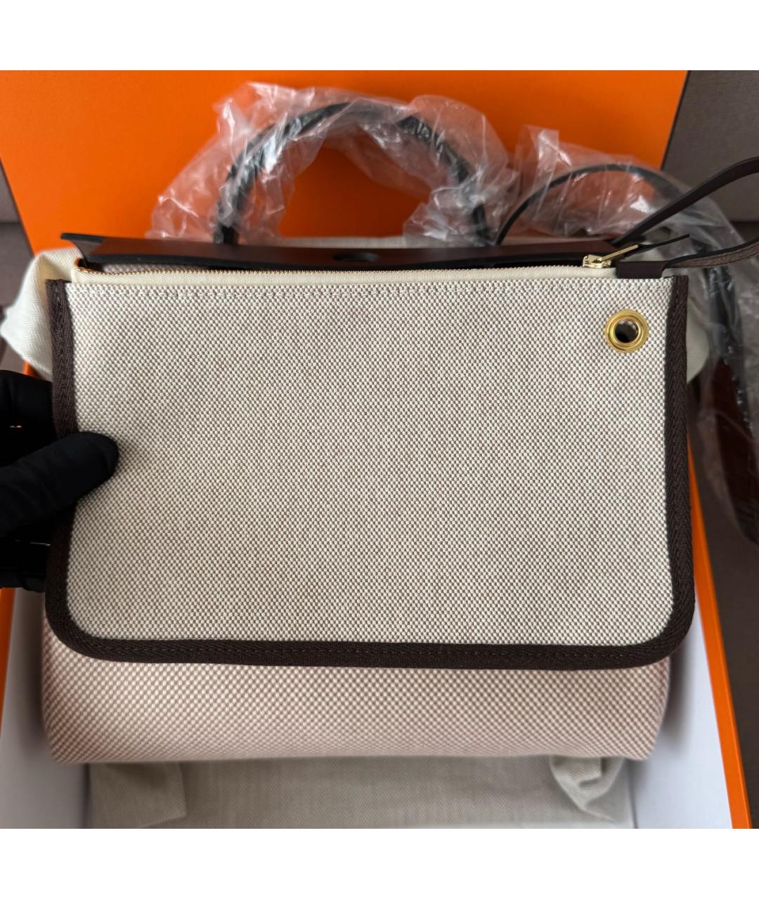 HERMES Коричневая кожаная сумка через плечо, фото 5