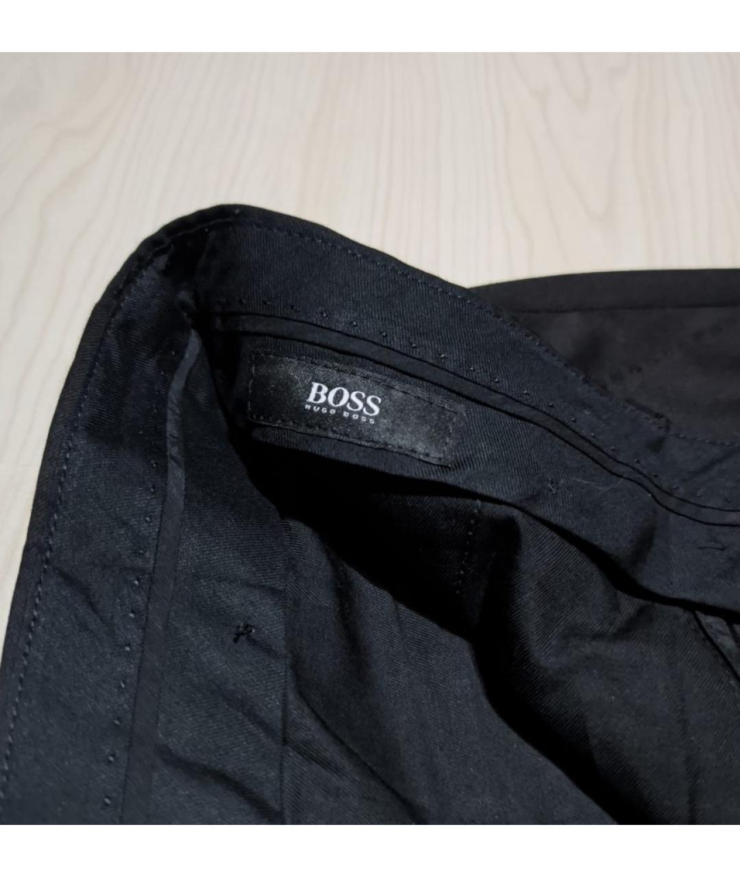 HUGO BOSS Черные шерстяные классические брюки, фото 4