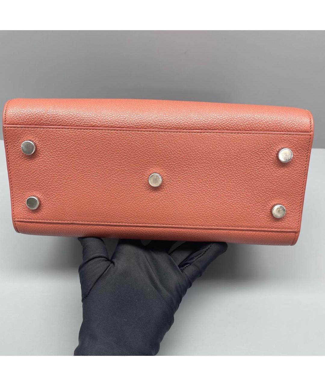 SAINT LAURENT Коралловая кожаная сумка тоут, фото 4