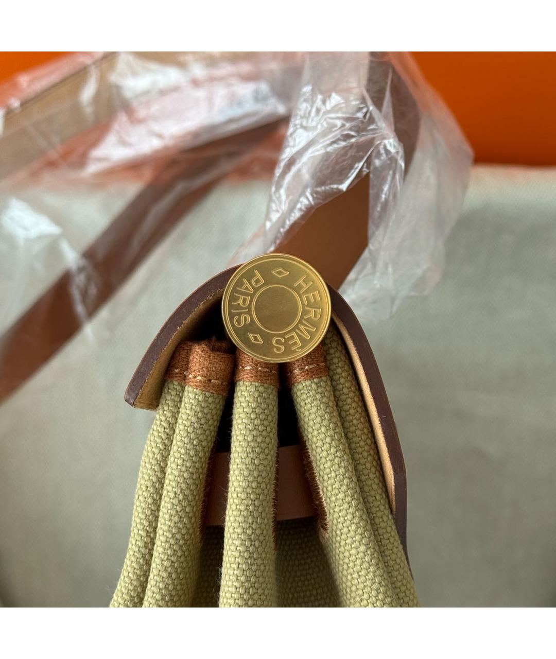 HERMES Горчичная кожаная сумка через плечо, фото 6