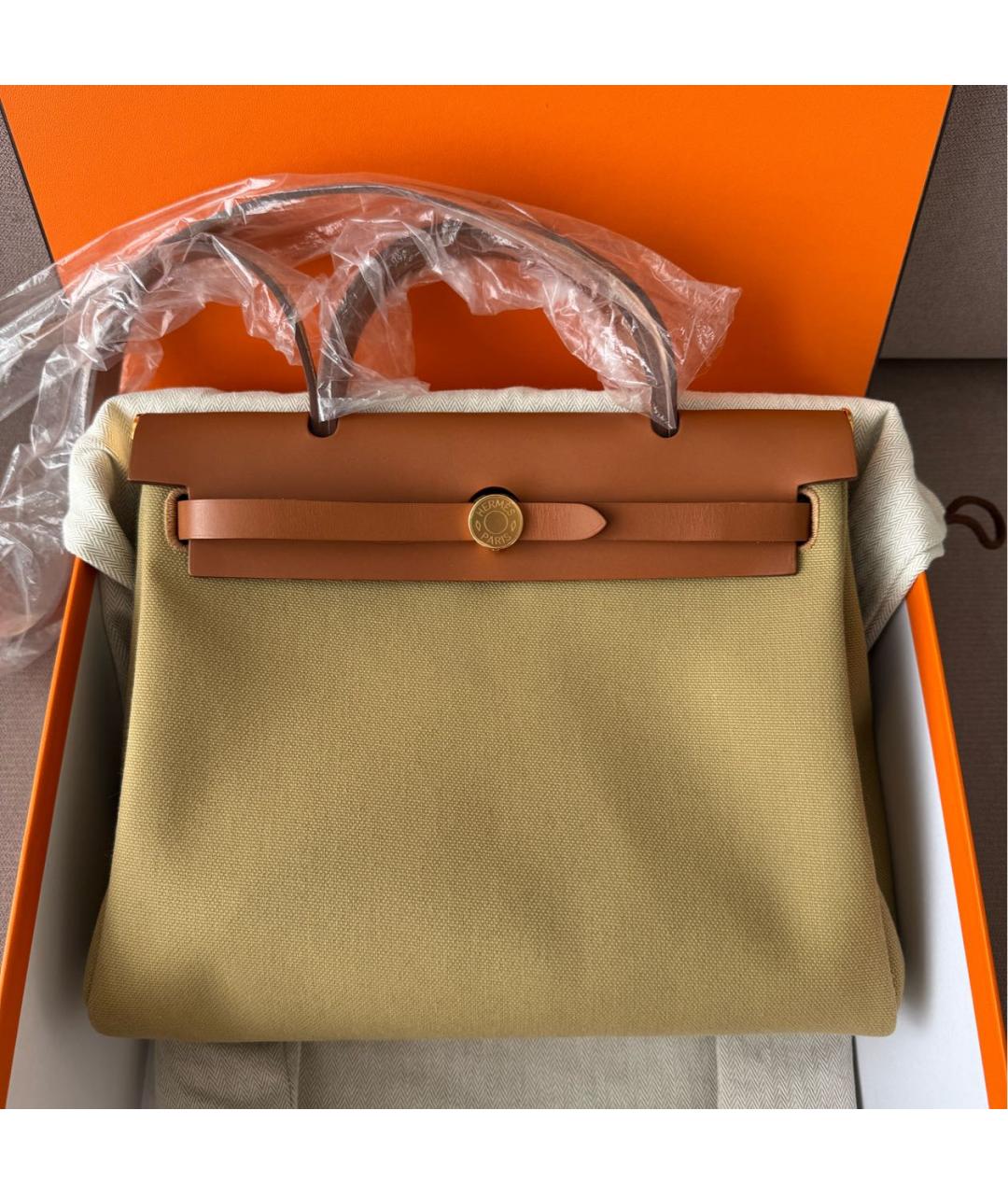 HERMES Горчичная кожаная сумка через плечо, фото 2