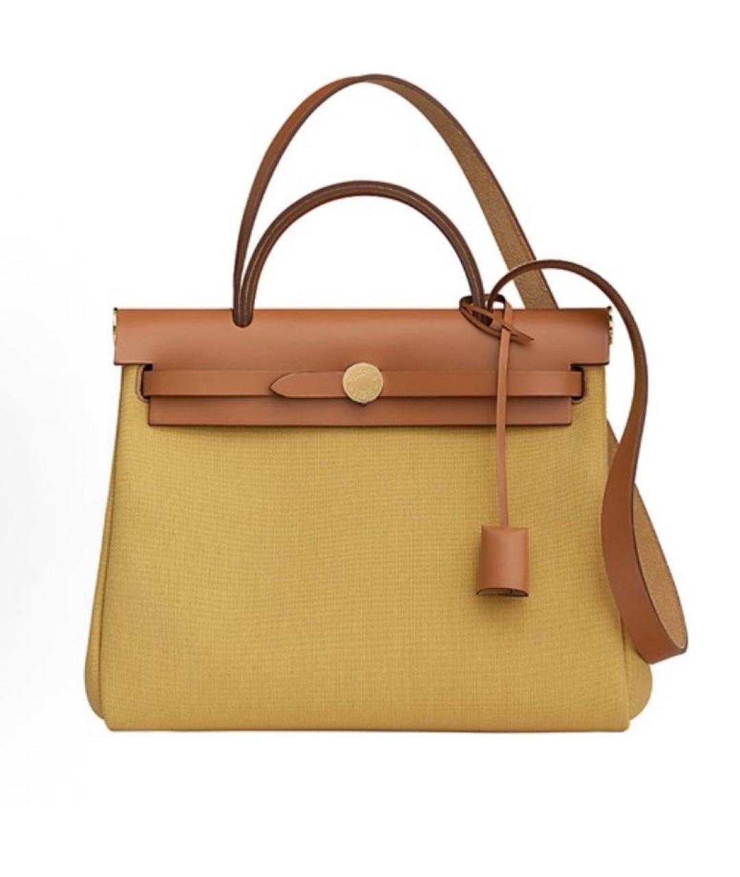 HERMES Горчичная кожаная сумка через плечо, фото 9