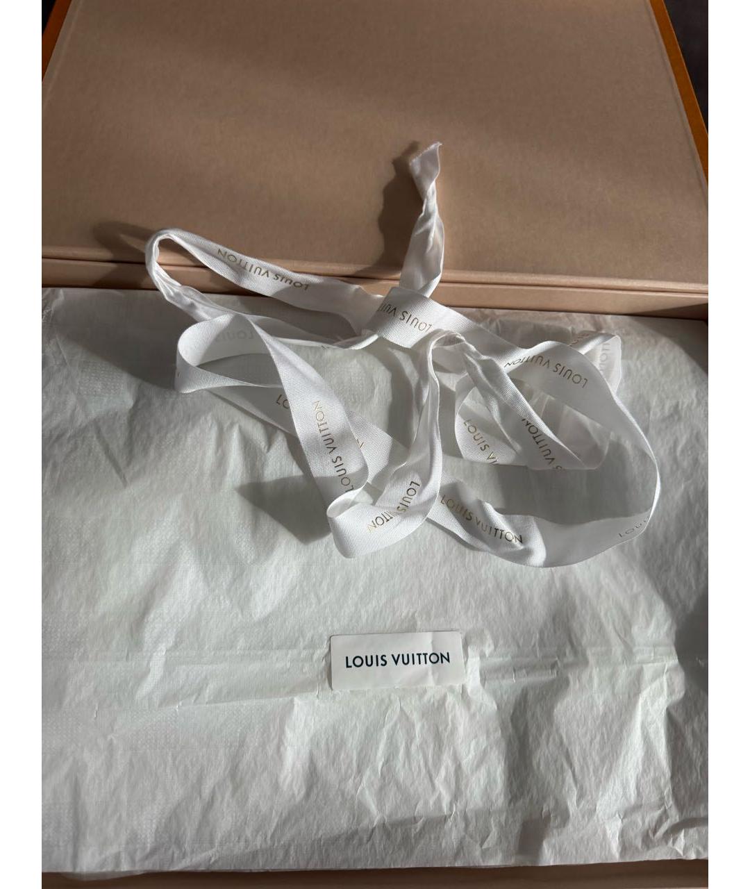 LOUIS VUITTON Бежевый шелковый платок, фото 4