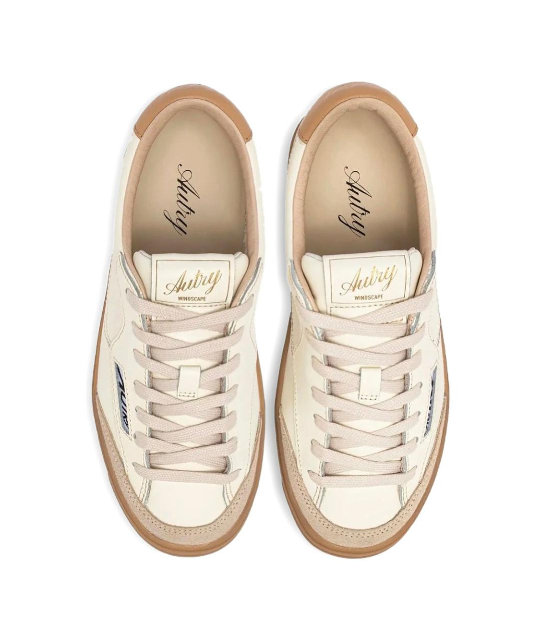 AUTRY Бежевые кожаные низкие кроссовки / кеды, фото 5