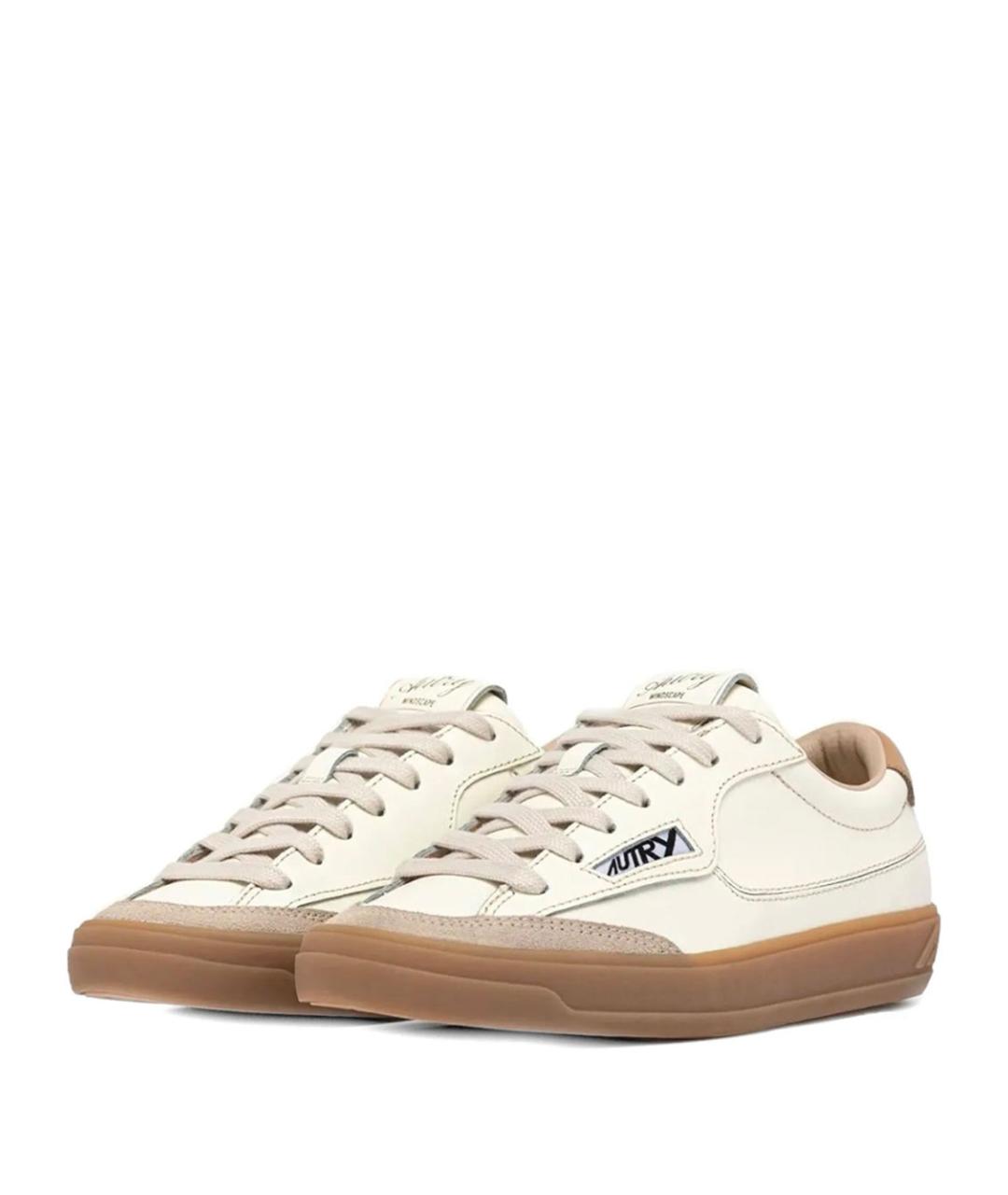 AUTRY Бежевые кожаные низкие кроссовки / кеды, фото 2