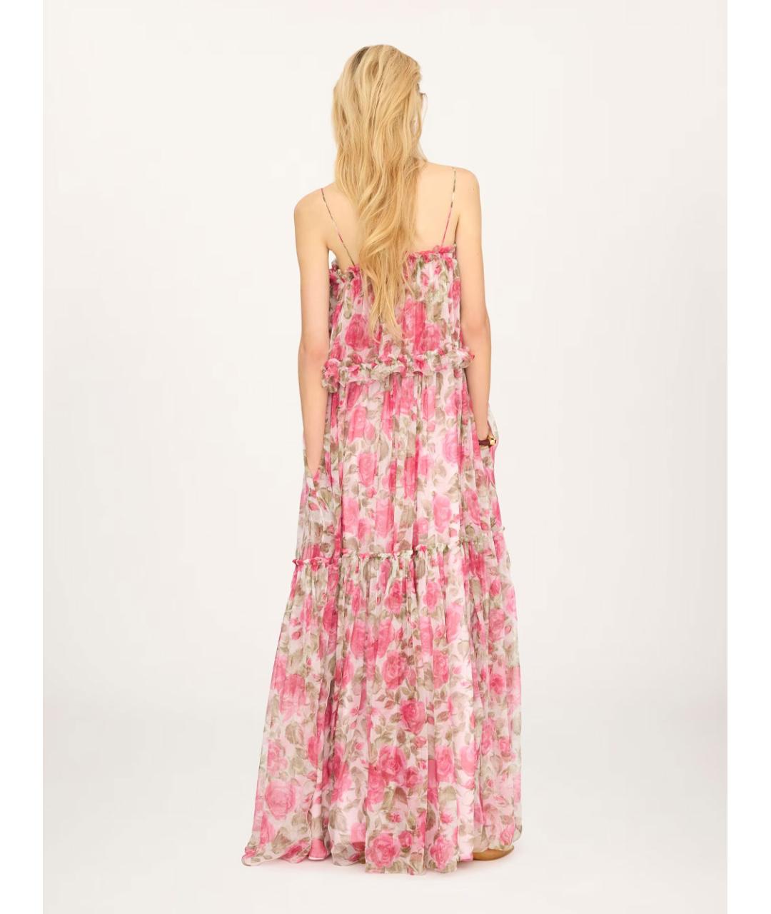 CHLOE Розовое шелковое повседневное платье, фото 3