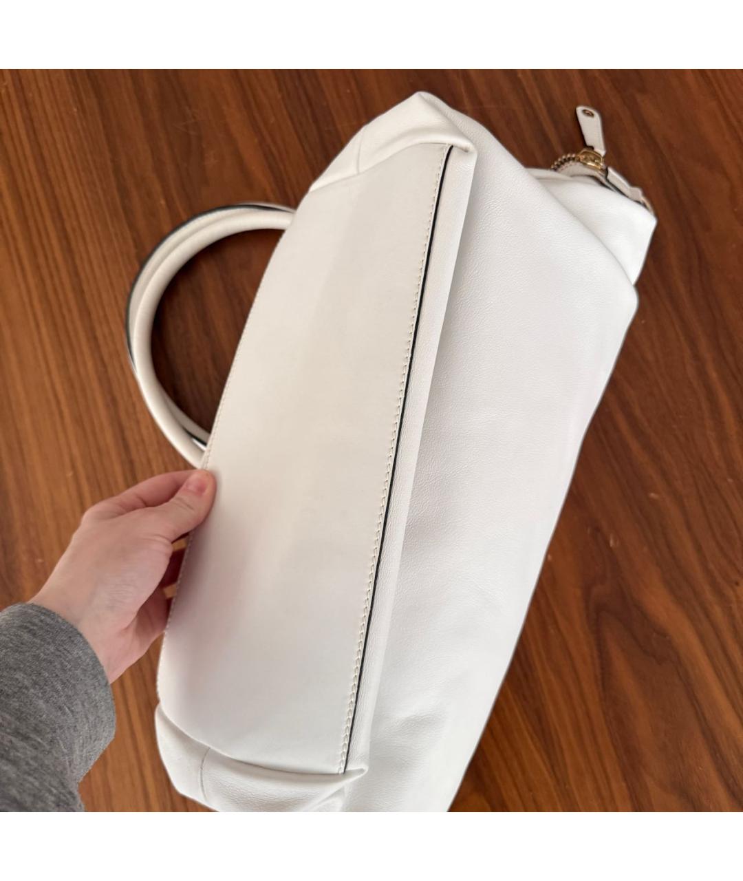 GUCCI Белая кожаная сумка тоут, фото 3