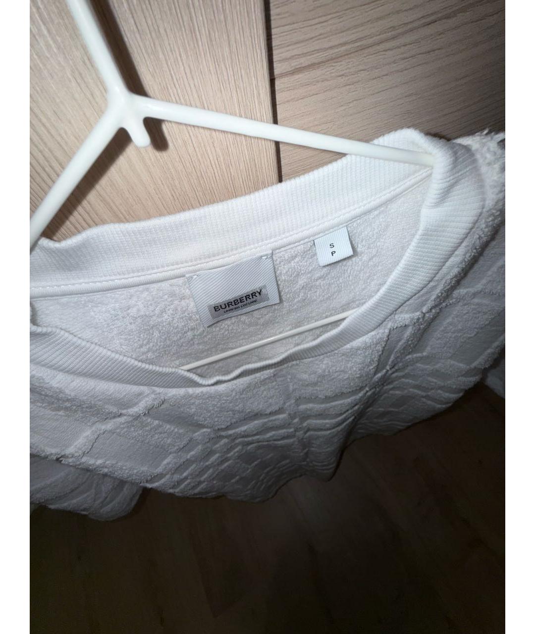 BURBERRY Белая хлопковая футболка, фото 3