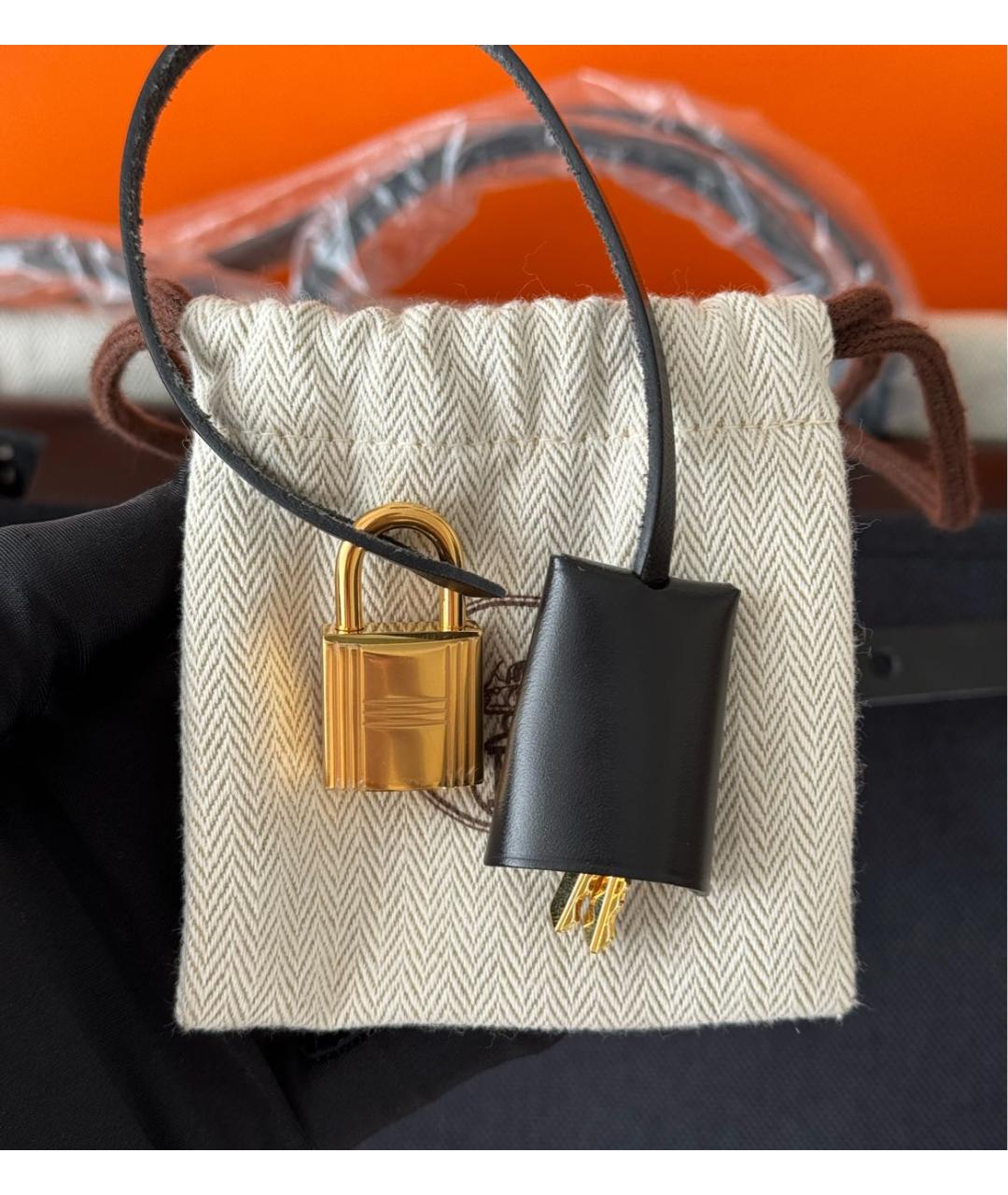 HERMES Черная кожаная сумка через плечо, фото 8