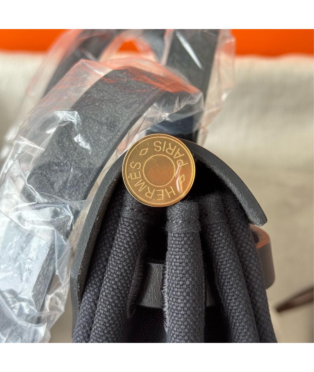 HERMES Черная кожаная сумка через плечо, фото 6