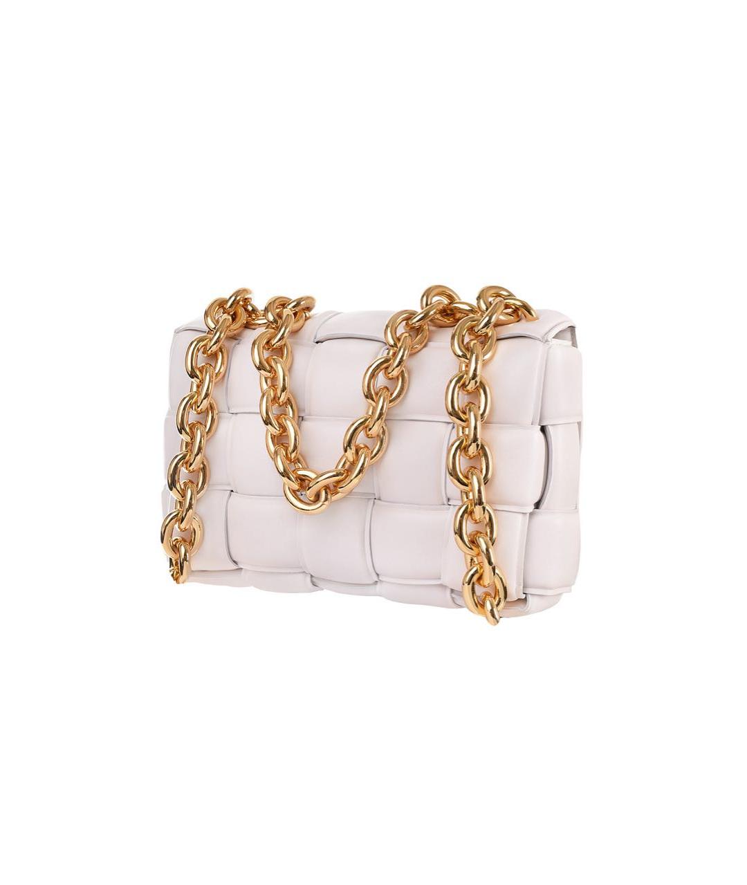 BOTTEGA VENETA Белая кожаная сумка через плечо, фото 5