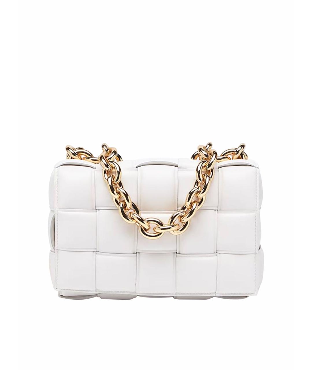 BOTTEGA VENETA Белая кожаная сумка через плечо, фото 1