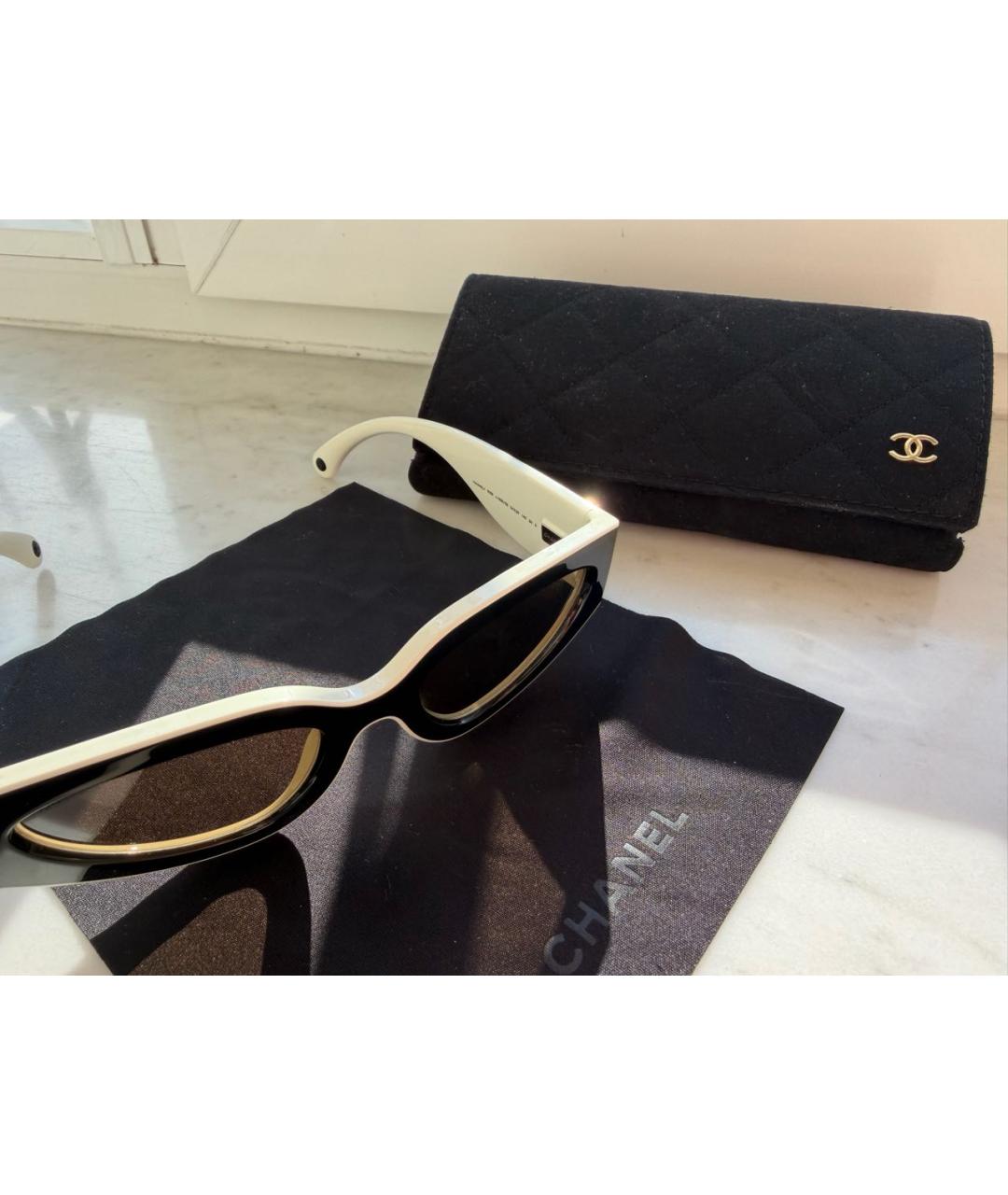 CHANEL Черные пластиковые солнцезащитные очки, фото 2