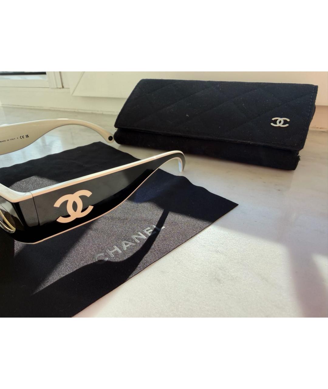 CHANEL Черные пластиковые солнцезащитные очки, фото 3