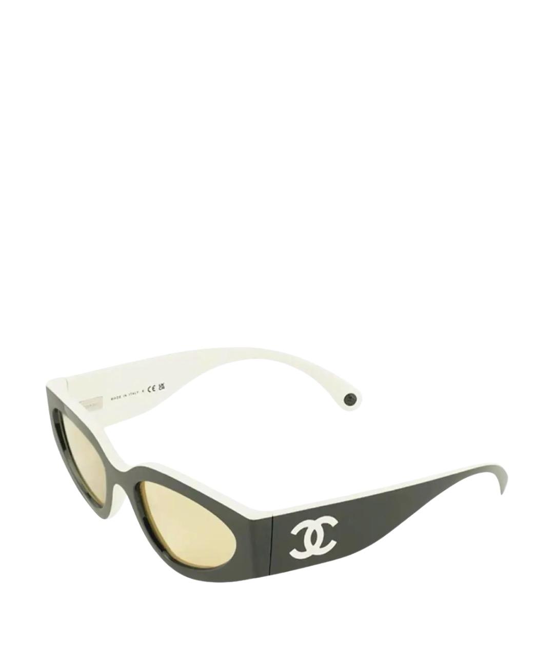 CHANEL Черные пластиковые солнцезащитные очки, фото 1