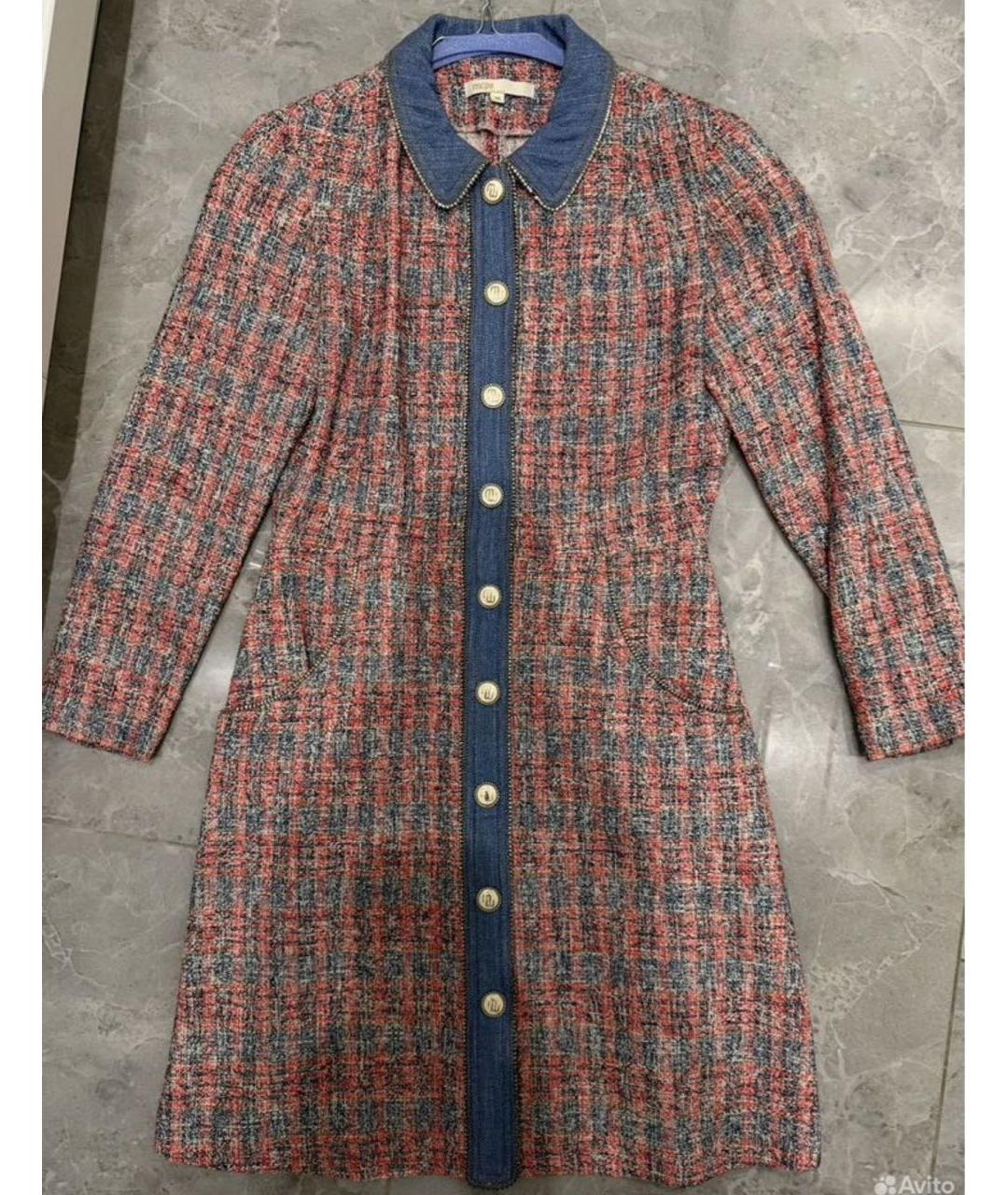 MAJE Розовое твидовое повседневное платье, фото 4