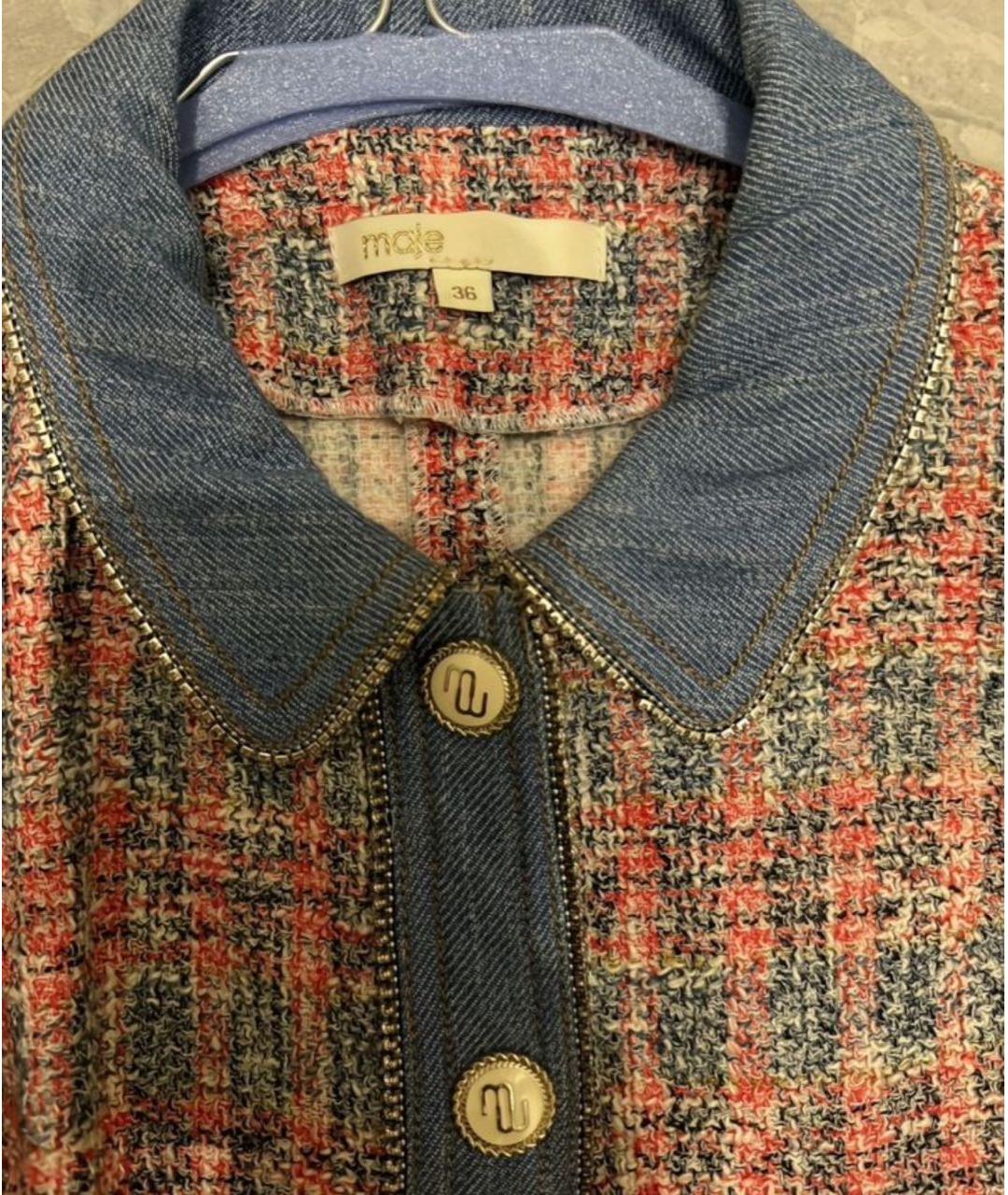 MAJE Розовое твидовое повседневное платье, фото 2