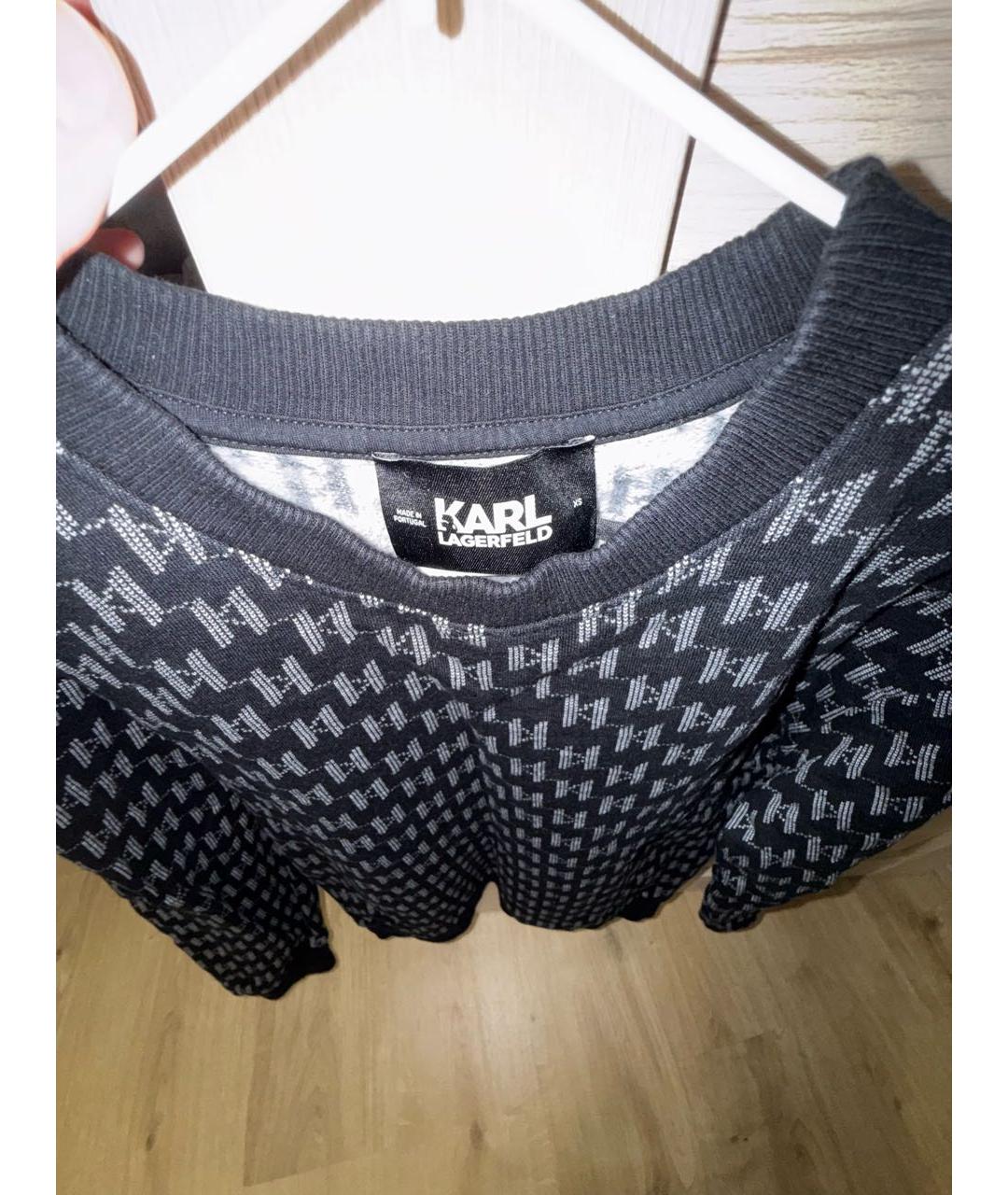 KARL LAGERFELD Черный хлопковый джемпер / свитер, фото 3