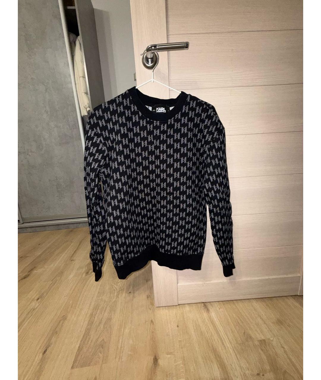KARL LAGERFELD Черный хлопковый джемпер / свитер, фото 5