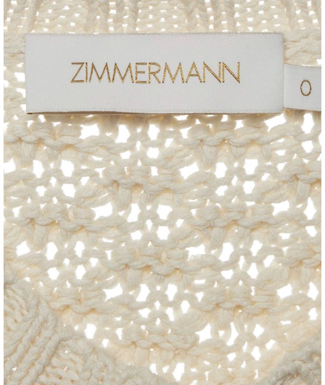 ZIMMERMANN Белый хлопковый джемпер / свитер, фото 3